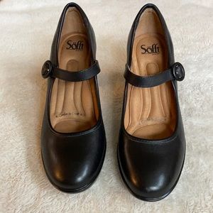 Sofft black leather heels | size 8